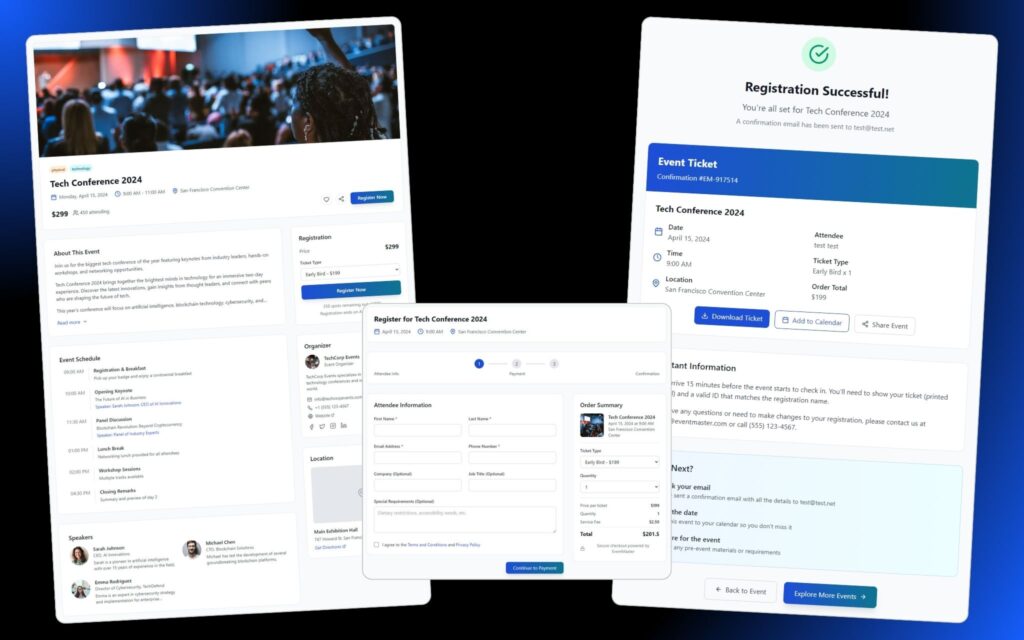 Younivent event registration checkout thank you